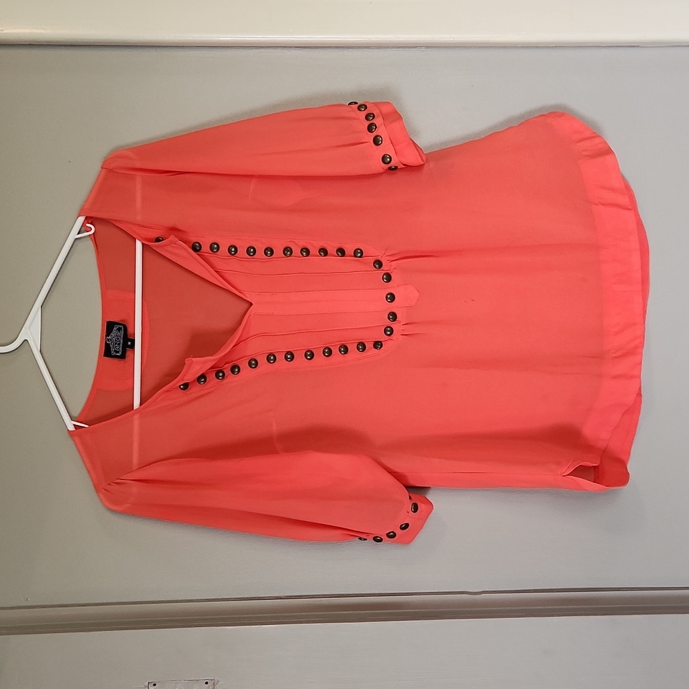 Women's Medium Polyester sheer dress shirt
